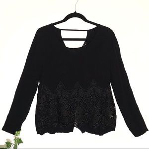 💎Black Lace Monteau Blouse